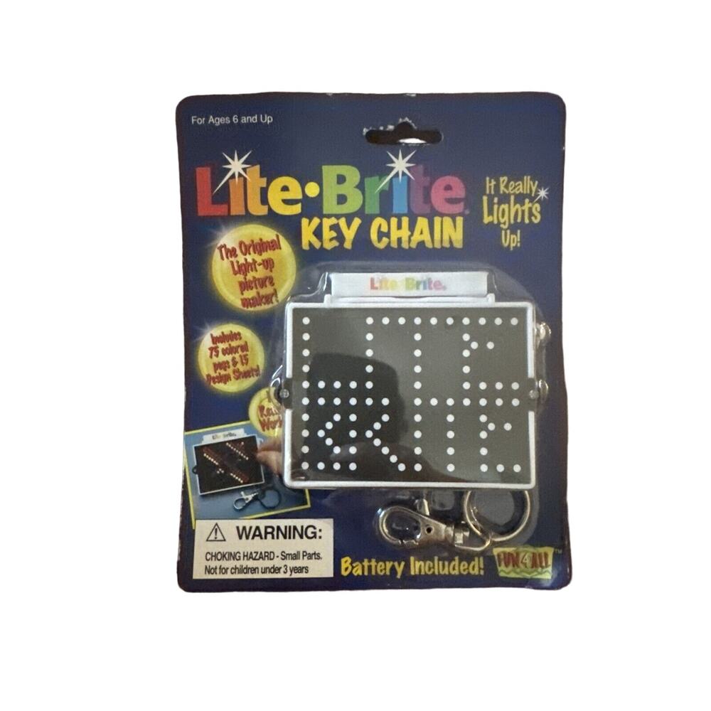 Vintage 1999 Fun4All LITE BRITE Keychain Portable Handheld Travel New Sealed